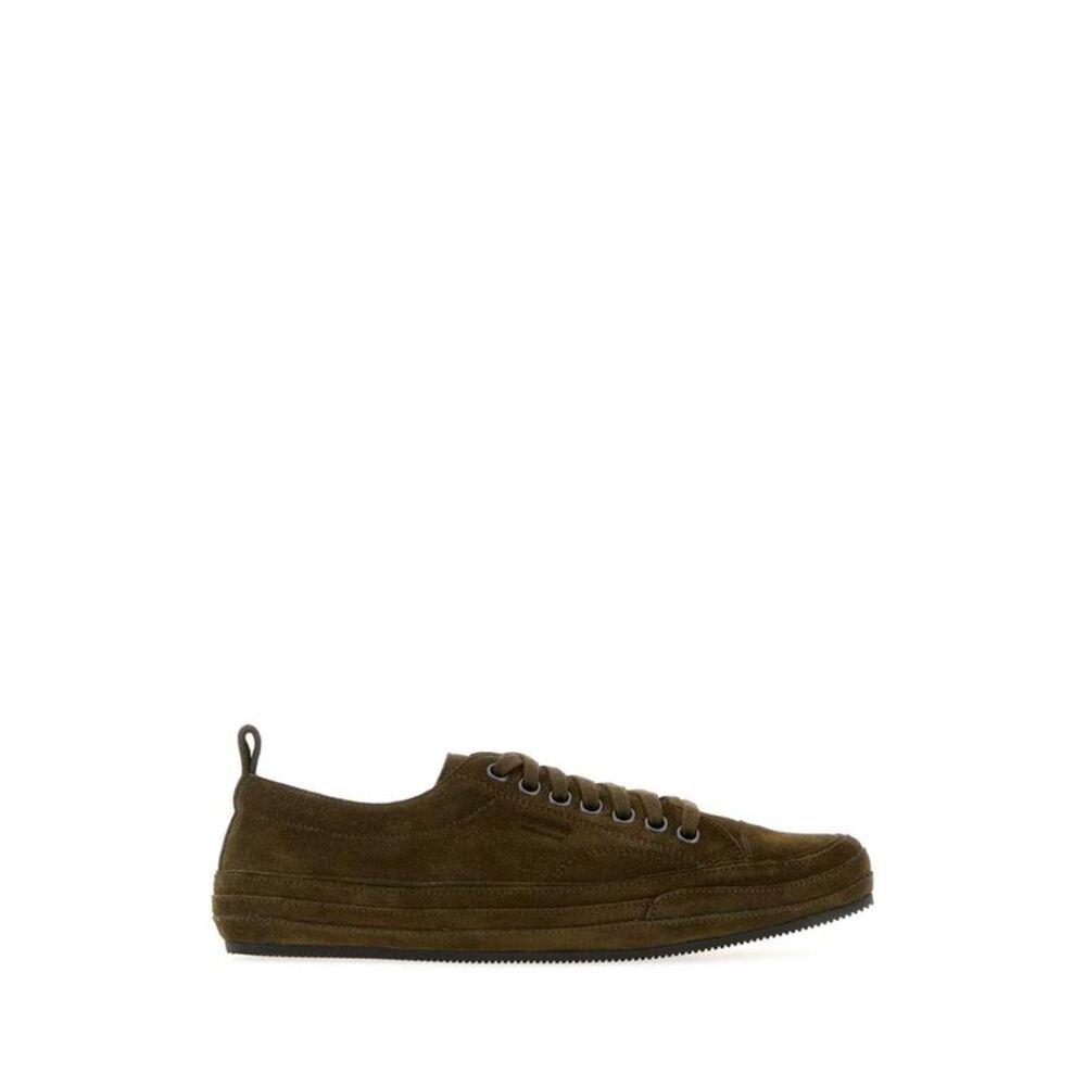 Tom Ford Men Dark Green Suede Dean Sneakers